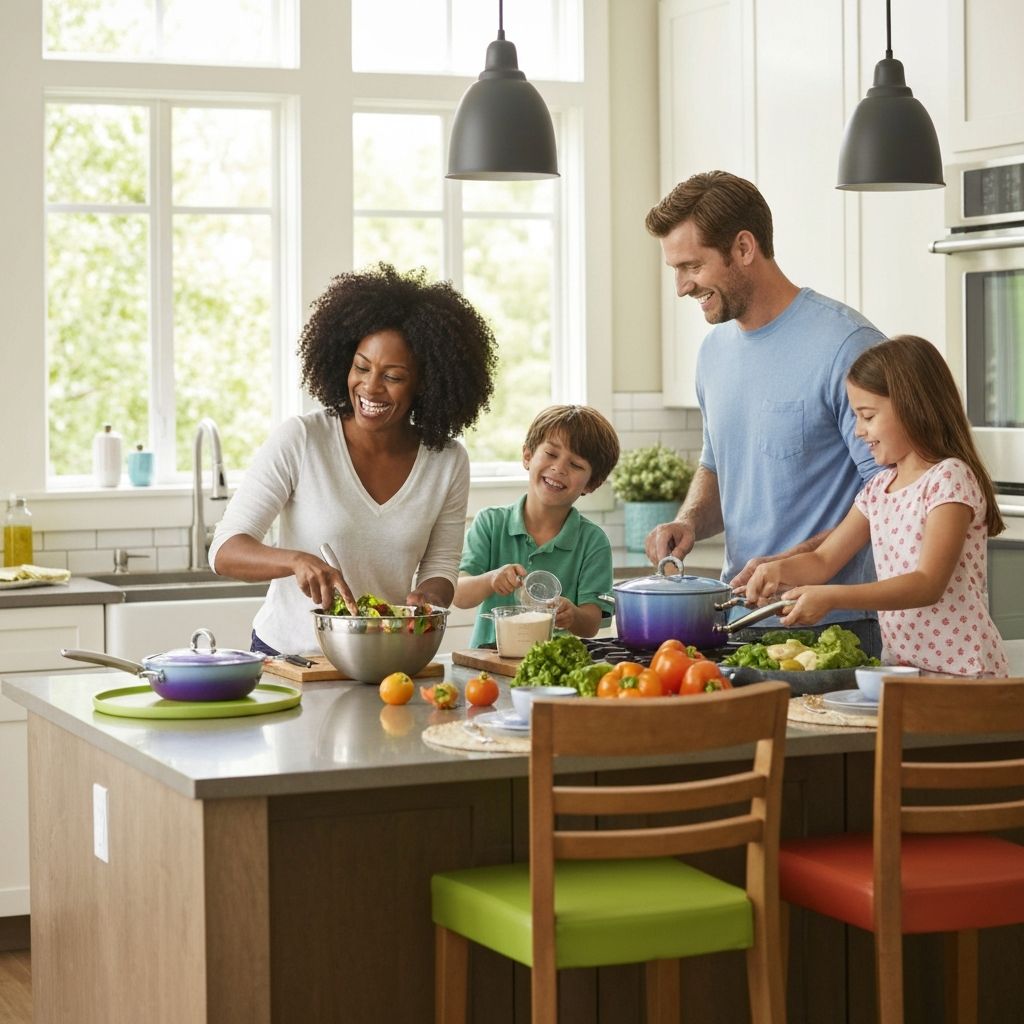 Families cooking with Rachael Ray cookware